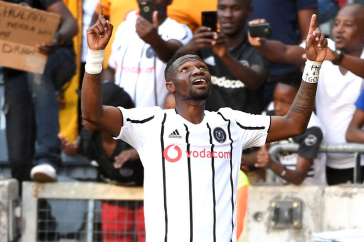 Tshegofatso Mabasa in action for Orlando Pirates Tshegofatso Mabasa in action for Orlando Pirates